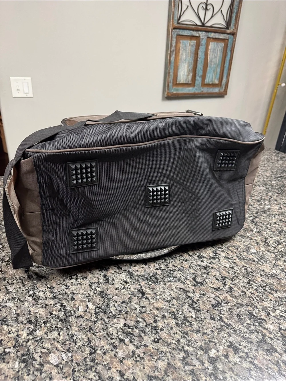 Bugatti Brown and Black Travel Duffel Bag with Shoulder Strap NWT